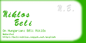 miklos beli business card